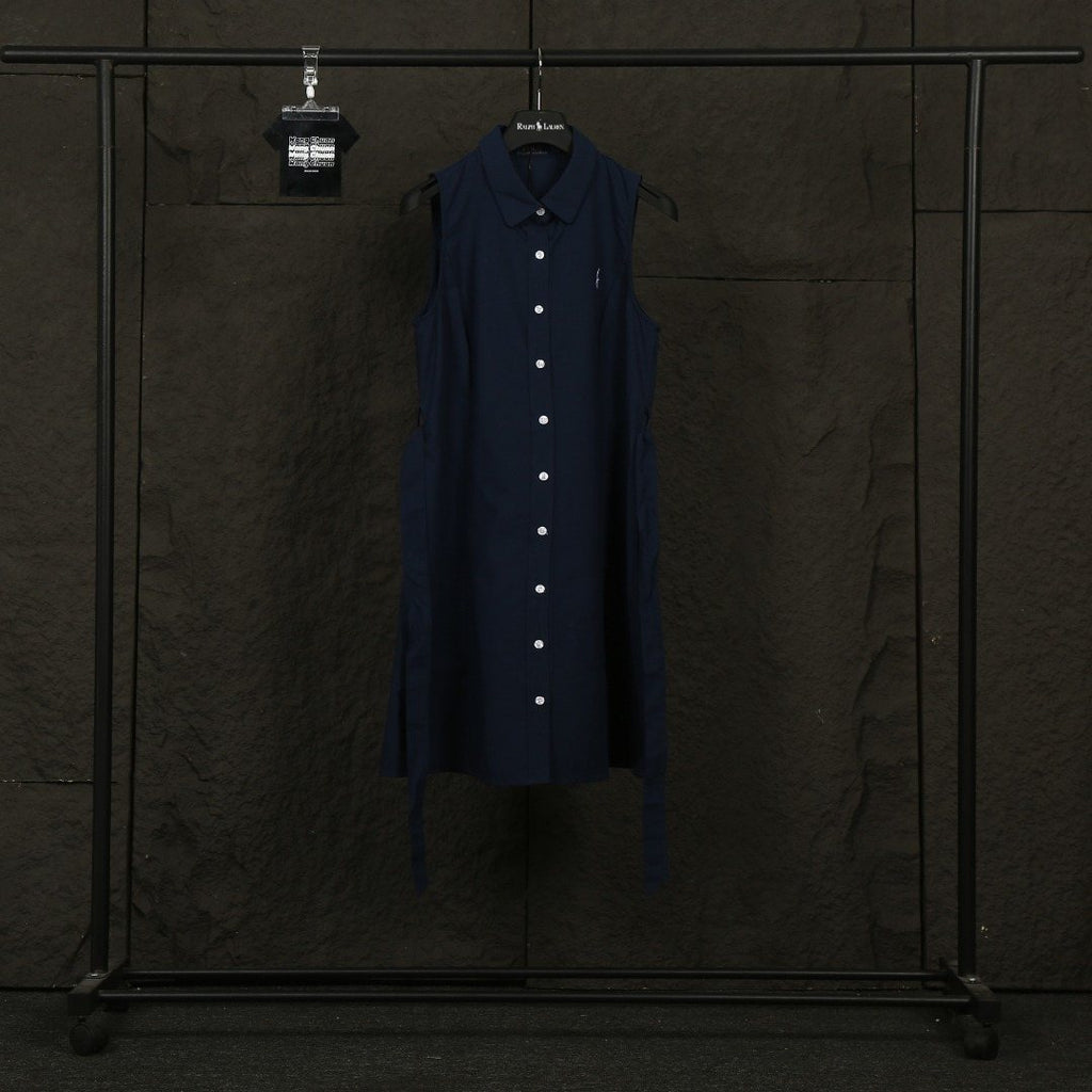 Test2-Ralph Lauren Belted Sleeveless Shirt Dress — front